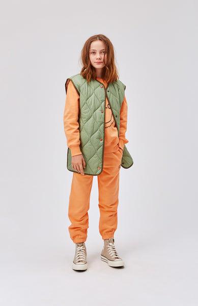 Gilet trapuntato verde per bambini