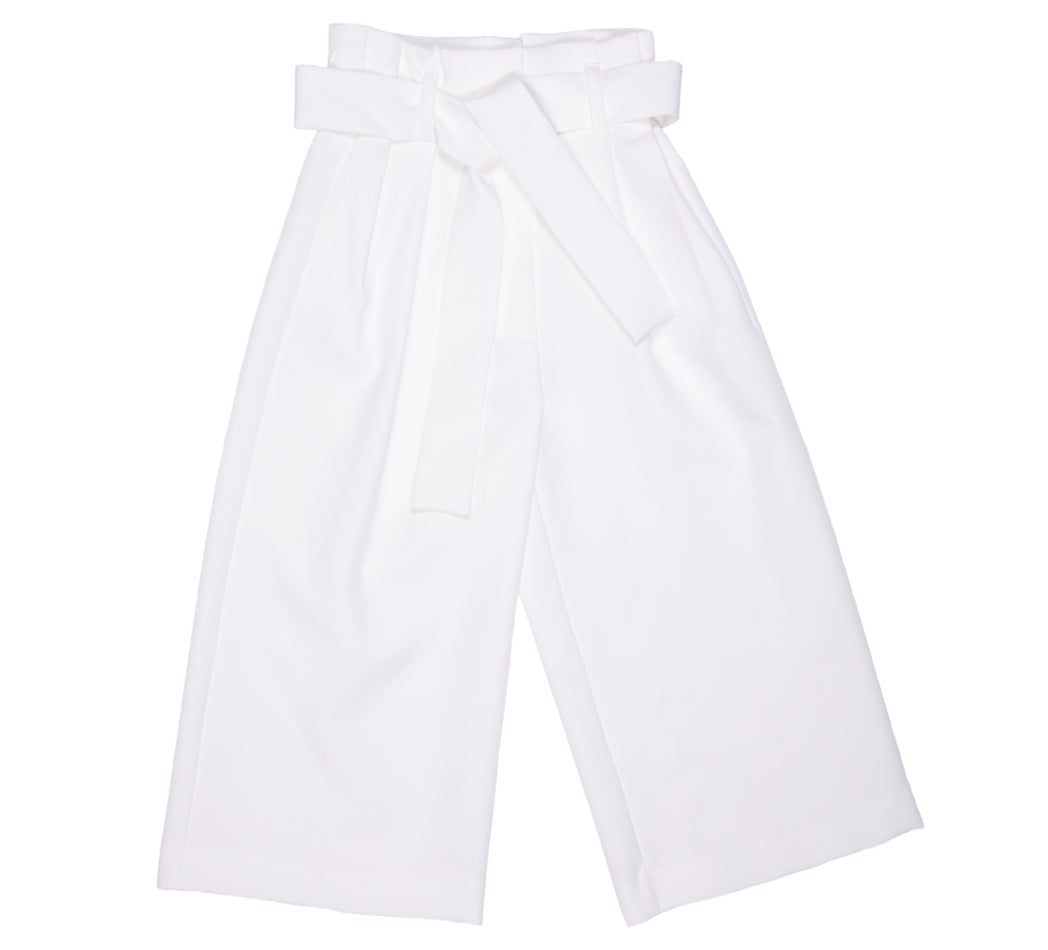 Pantalone bianco con cintura per bambina