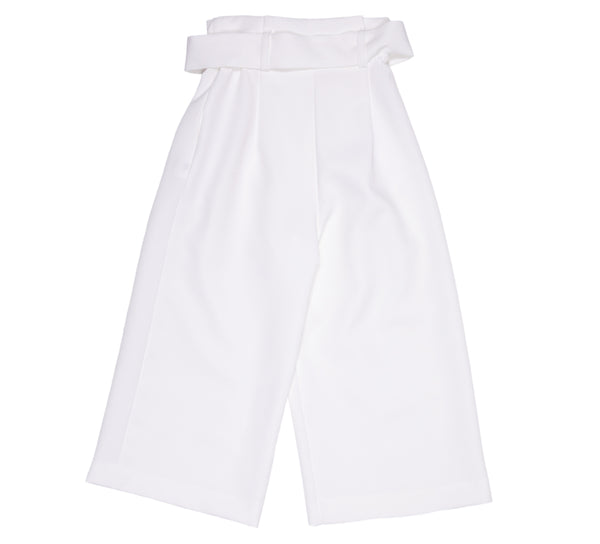 Pantalone bianco con cintura per bambina