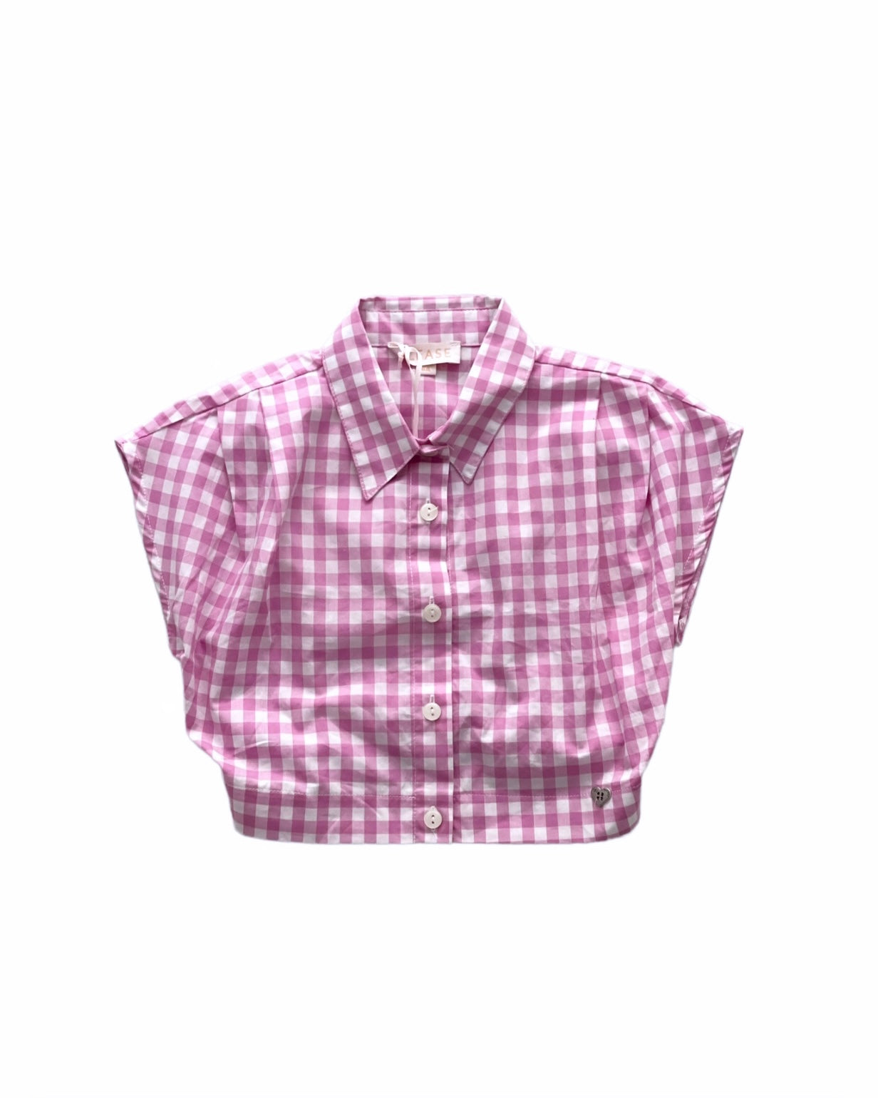 Camicia check rosa per bambina