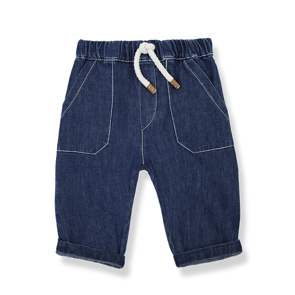 Pantalone blu denim per neonati