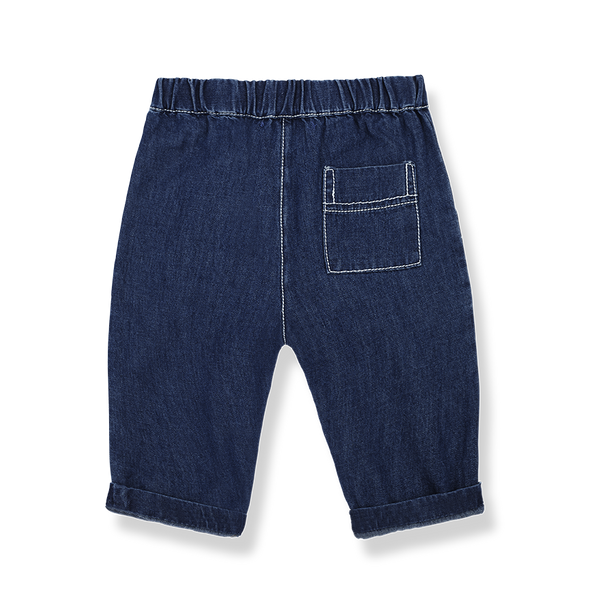 Pantalone blu denim per neonati