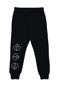 Pantalone nero con stampa per bambini