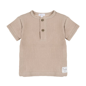T-shirt serafino tortora per neonato