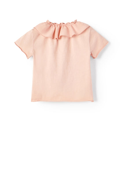 T-shirt rosa con con dettaglio per neonata