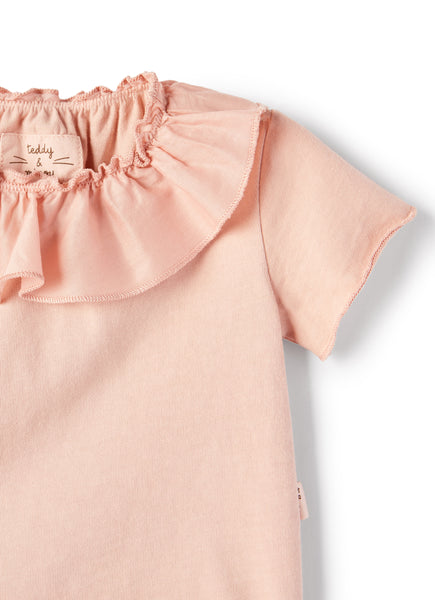 T-shirt rosa con con dettaglio per neonata
