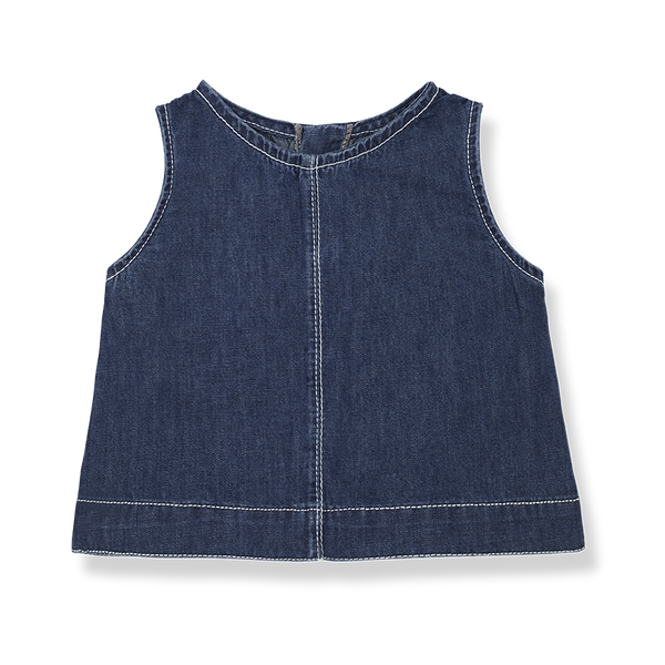 Blusa blu denim per neonata