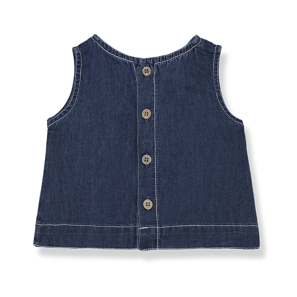 Blusa blu denim per neonata