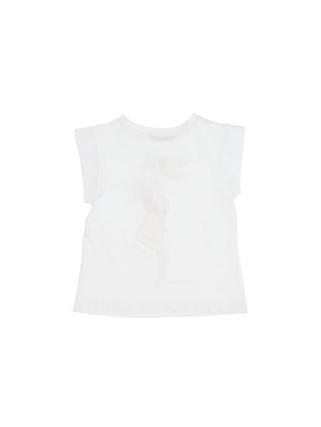 Maxi T-shirt bianca con stampa per bambina e nenonata