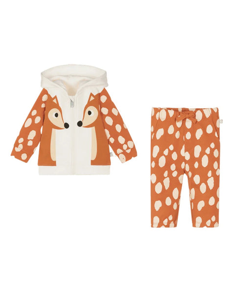Completo felpa +pantalone con stampa cervo per neonati