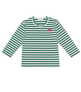T-shirt a righe verde per neonati e bambini