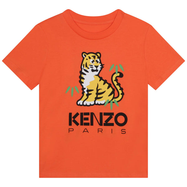 T-shirt arancione con logo per bambini