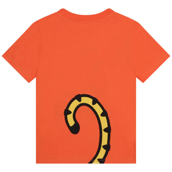 T-shirt arancione con logo per bambini