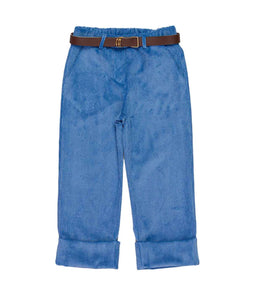 Pantalone azzurro in velluto per bambina