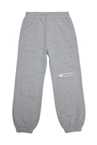 Pantalone grigio in felpa con dettagli per bambini