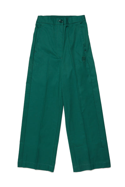 Pantalone verde con logo ricamato per bambini