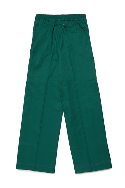 Pantalone verde con logo ricamato per bambini