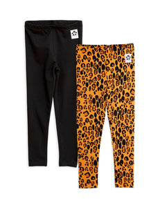 Set leggings nero e leopardato per bambina