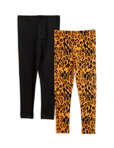 Set leggings nero e leopardato per bambina