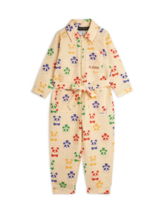 Tuta beige con stampa