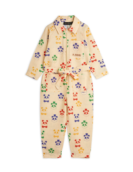 Tuta beige con stampa