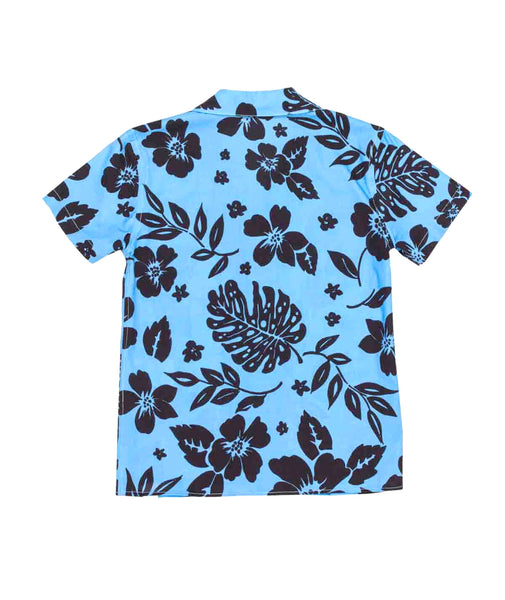 Camicia azzurra con stampa floreale all over per bambino