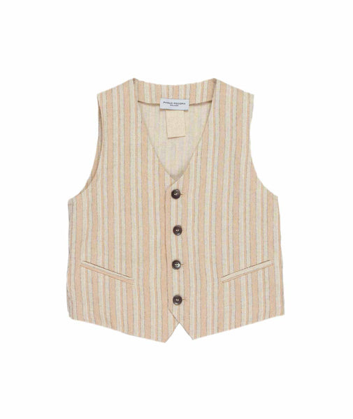 Gilet a righe beige per bambino