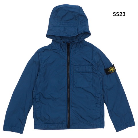 Giubbino blu royal in nylon con logo