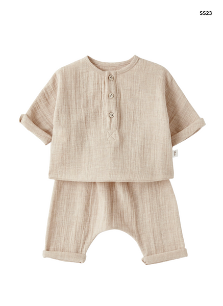 Completo zenzero t-shirt + pantalone per neonato