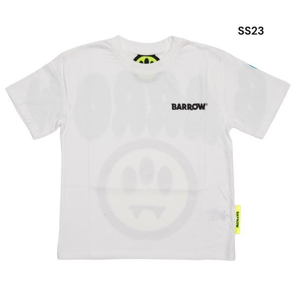 T-shirt bianca con logo per bambino e bambina