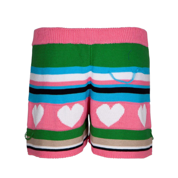 Shorts in maglia multicolor con logo per bambina