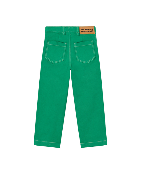 Jeans verde con logo per bambini