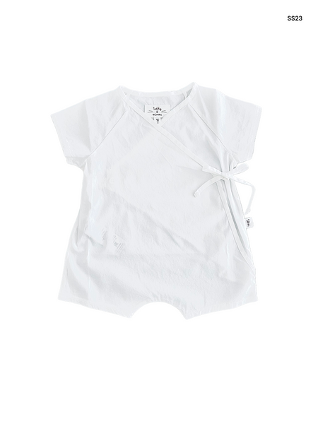 Tutina corta bianca per neonata