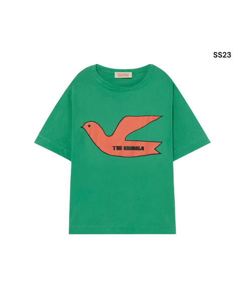 T-shirt verde con stampa per bambini