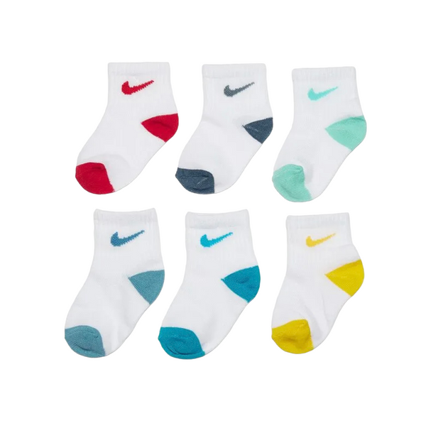 Set 6 paia di calzini con logo multicolor per neonati e bambini