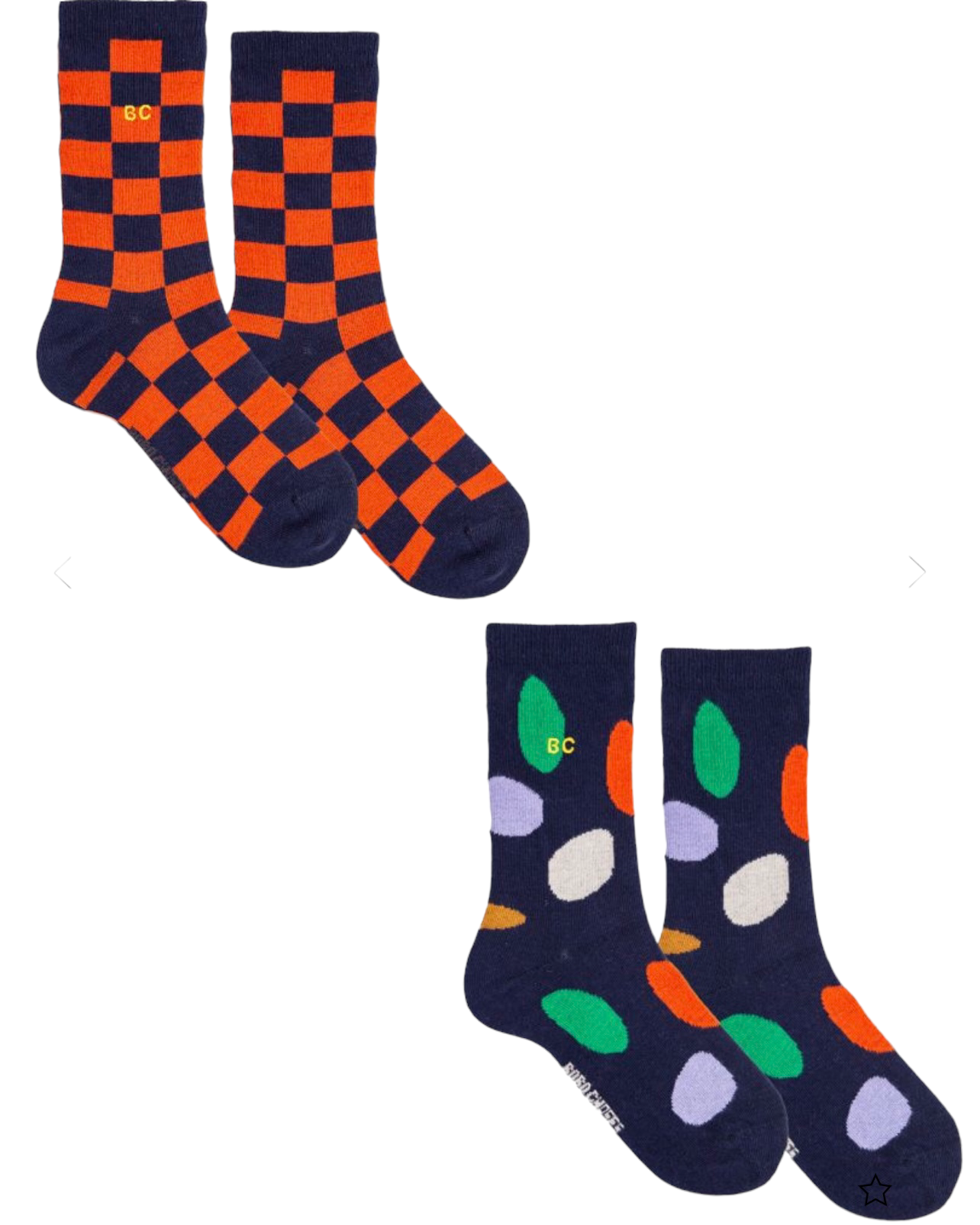 Set 2 calzini multicolor per neonati e bambini