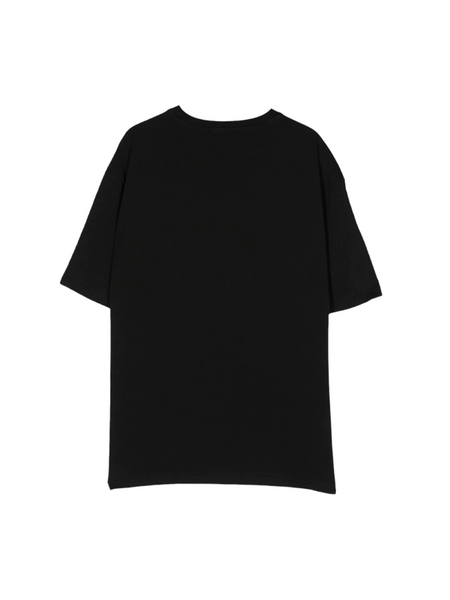 T-shirt over nera con logo per bambino