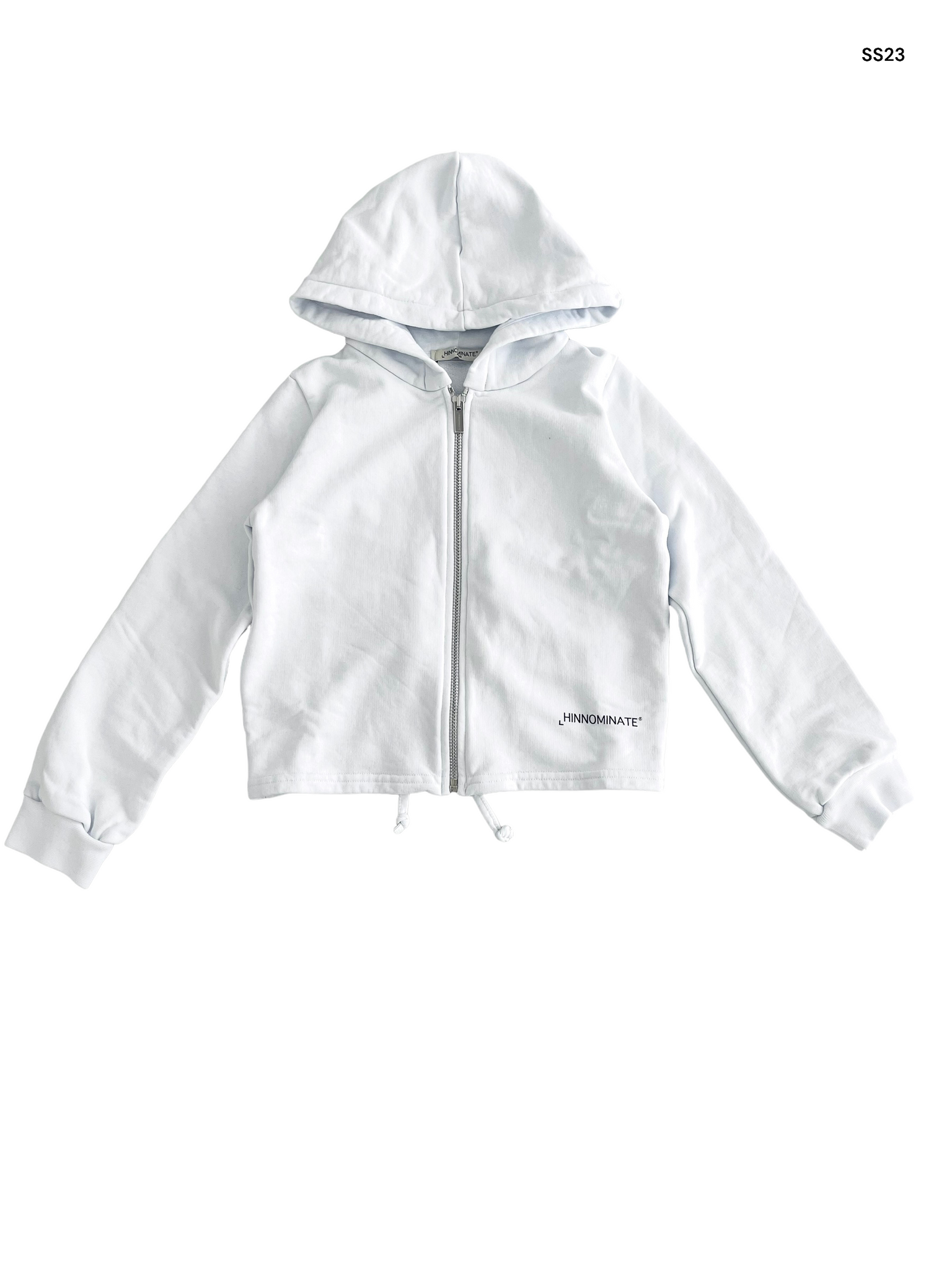 Felpa bianca aperta con cappuccio con logo per bambina Epper