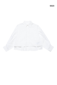 Camicia bianca con logo ricamato per bambini