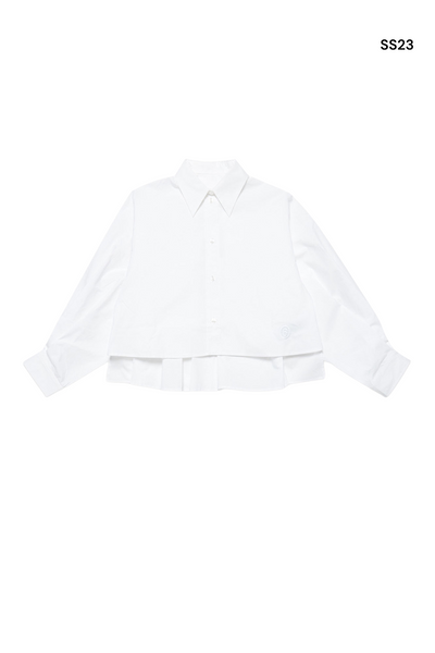 Camicia bianca con logo ricamato per bambini