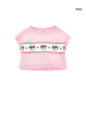 T-shirt rosa con stampa per bambina