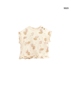 T-shirt burro con stampa per neonata