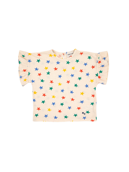 T-shirt stampa stelle multicolor all over per neonata