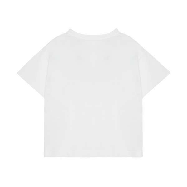 T-shirt bianca con stampa per neonati e bambini