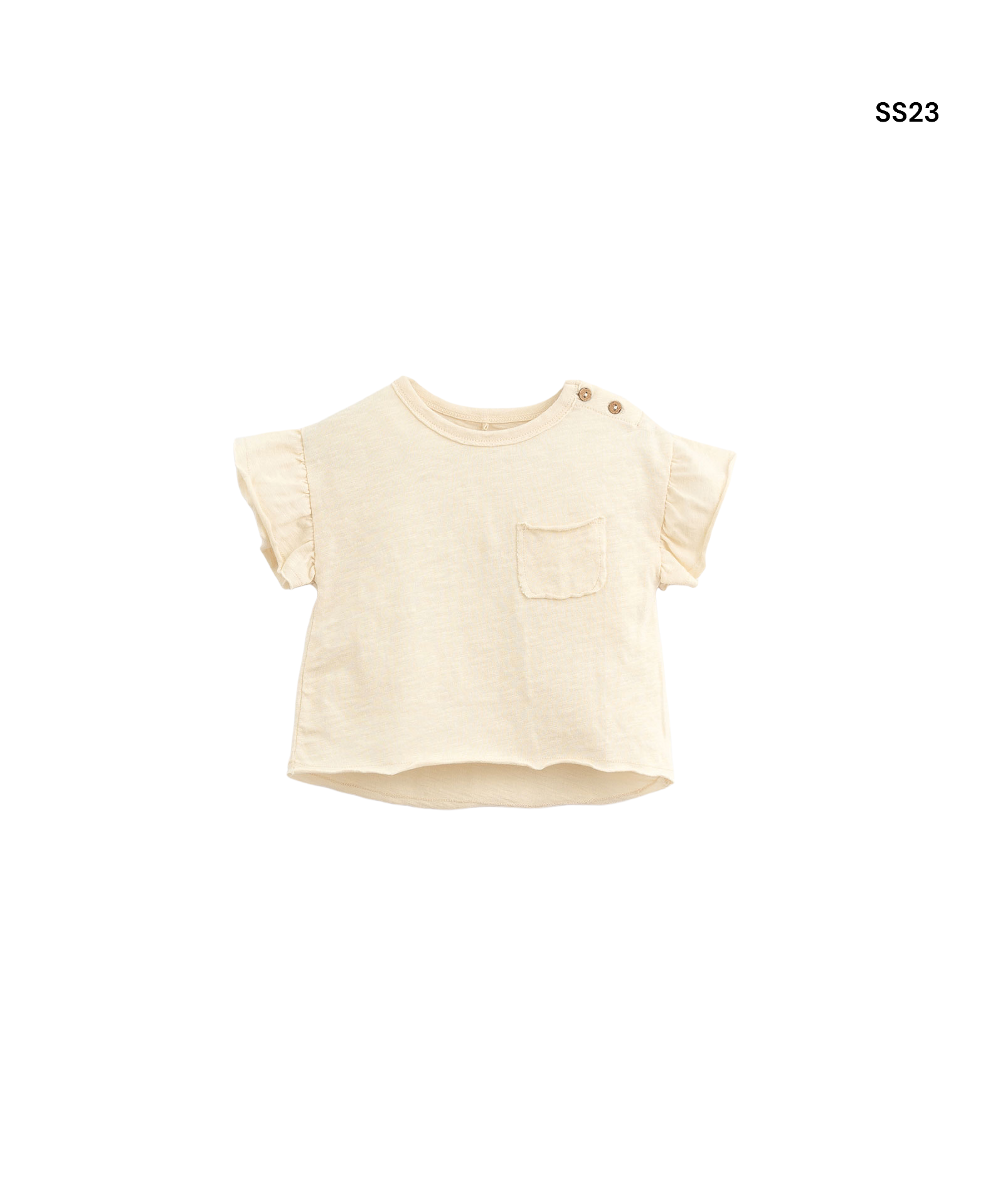 T-shirt burro con dettagli per neonata
