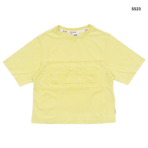 T-shirt lime con logo per bambini