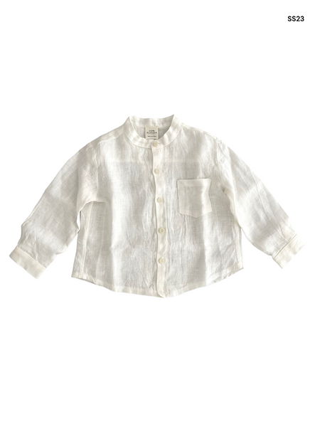 Camicia bianca in lino per neonato