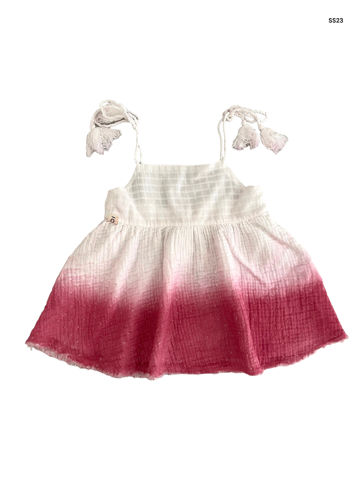 Abito bianco-rosa pepe per neonata