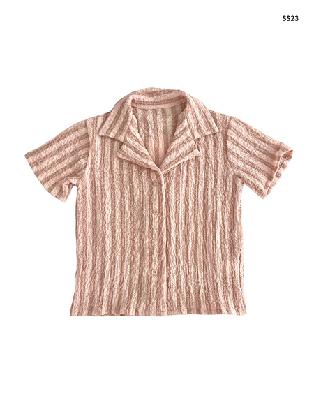 Camicia a righe rosa per neonata e bambina