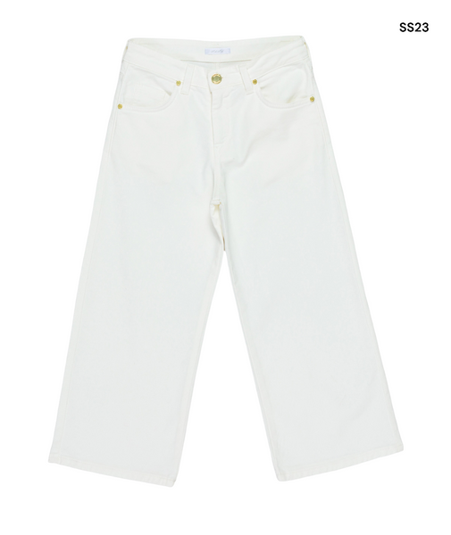 Jeans in denim  bianco per bambina
